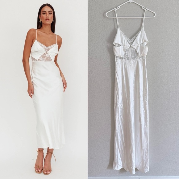 Saints And Hearts Dresses & Skirts - Selfie Leslie Impressions Lace Bodice Maxi Dress White